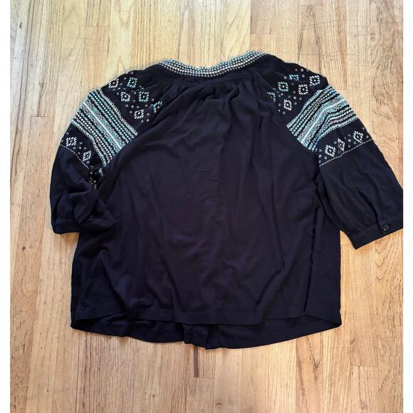 J Jill Embroidered Peasant Shirt XL - Picture 3 of 5